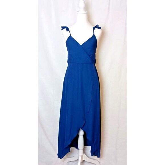 Belongsci Ruffle Sleeve Surplice Tulip Maxi Dress Prom Weddings Size M NWT - Picture 2 of 14